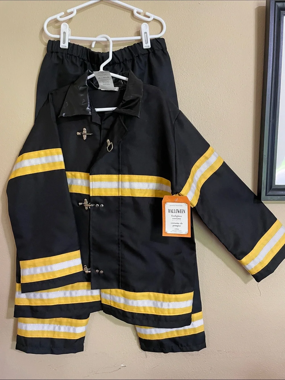 NWT Pottery Barn Kids Firefighter Halloween Costume (2 pieces) - Size 7/8 - Picture 2 of 10